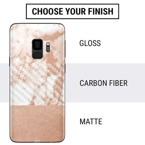 White Rose Gold Marble Galaxy S9 Skin